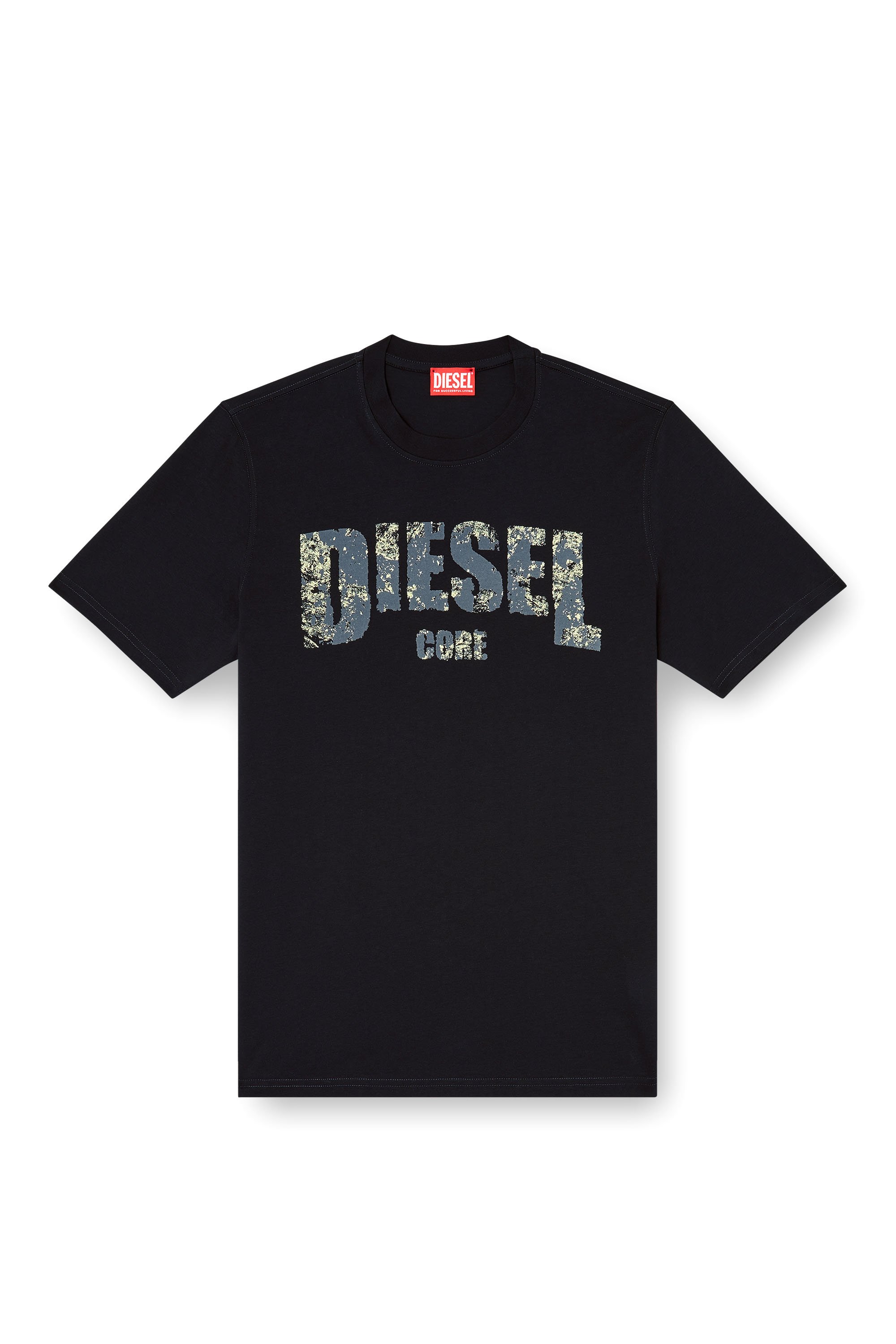 Diesel - T-ADJUST-R25, Man's T-shirt with Diesel Core print in Black - 4